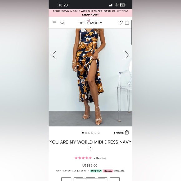 Hello Molly Floral Padded Sweetheart Sleeve Less Midi Dress - Picture 8 of 9